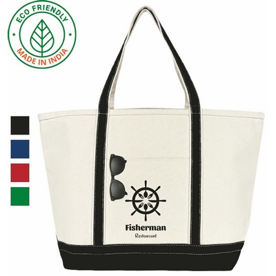 Anchor Eco Friendly Canvas Boat Tote w/Black Trim
