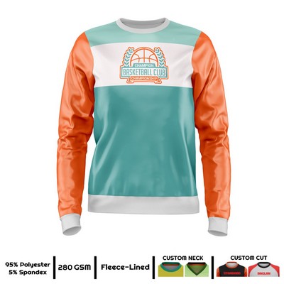 Unisex Sublimation Premium Performance 8.3 Oz Sweatshirt w/ Fleece Lining