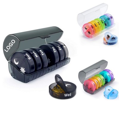 Rainbow 7-Day AM/PM Pill Organizer Travel Case - BPA Free