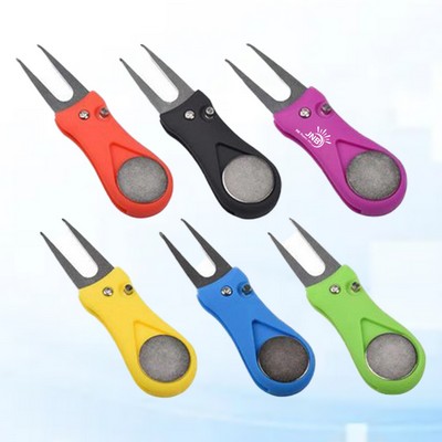 Foldable Golf Divot Repair Tool with Ball Marker