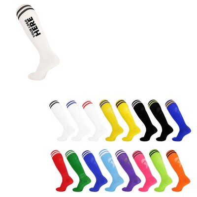 Adult & Kids Soccer Socks Knee Athletic High Tube Socks
