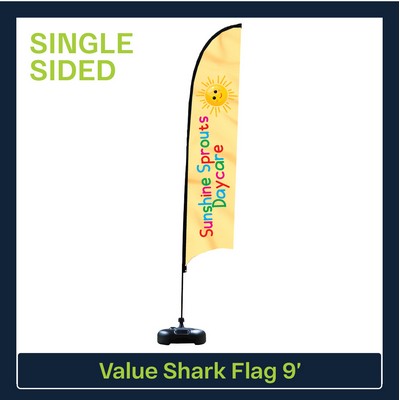 Value 9' Shark Flag - Single Sided Graphic Water Base