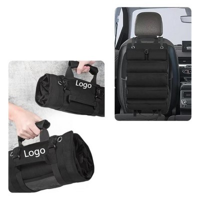 Custom Heavy Duty Oxford Cloth Tool Organizer Roll Up Tool Bag w/Detachable Tool Pouches MOQ50PCS