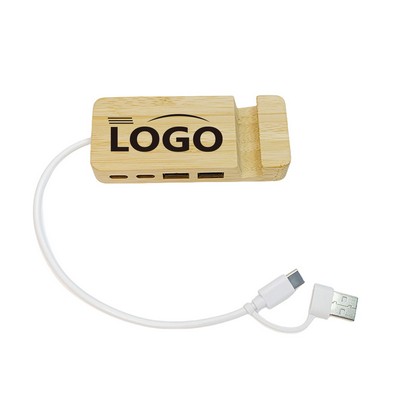 Bamboo Wooden Mobile Phone Holder HUB