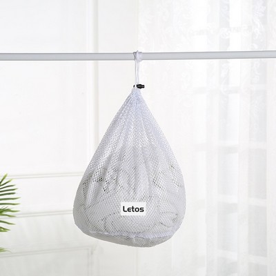 12x16 Inch Coarse Mesh Laundry Bags Laundry Wash Bags Drawstring Laundry Bag-Woven Label