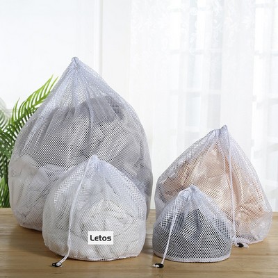 24x31.5 Inch Coarse Mesh Laundry Bags Laundry Wash Bags Drawstring Laundry Bag-Woven Label