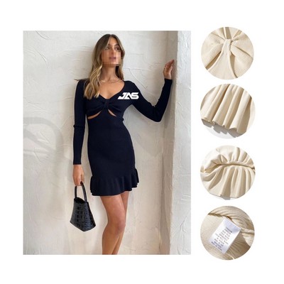 Deep V-knitted Dress