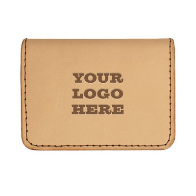 Veg Tan Leather Bifold Card Wallet