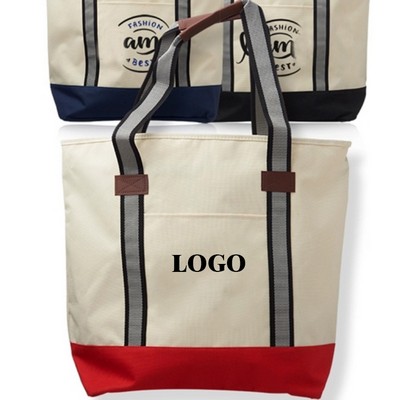 Top Zipper Closure Polyester Tote Bags