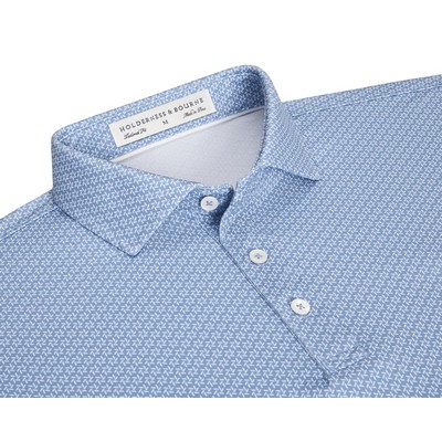 Holderness & Bourne Men's Warren Printed Performance Pique Knit Shirt