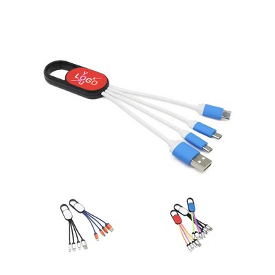 Triple Function USB Cable with LED Logo