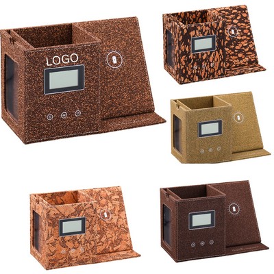 Multifunctional Pen Holder and Organizer with Wireless Charger and Digital Clock