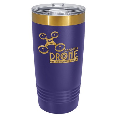 PC 20 oz. Purple/Bright Gold ION-Plated Ringneck Tumbler