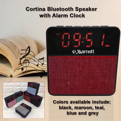 Cortina Bluetooth Speaker with an Alarm Clock with Amazing Sound - Maroon No Extra Tariff