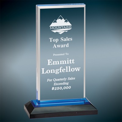 5" x 8" Blue Beveled Impress Acrylic Award