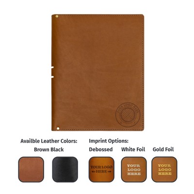 Full-Grain Leather Portfolio Folder | Fits 8.5 x 11 inch Lined legal pad | Handmade in the USA