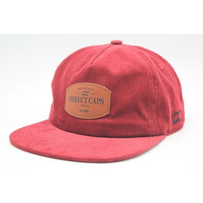 5 Panel Unstructed Corduroy Snapback Hat