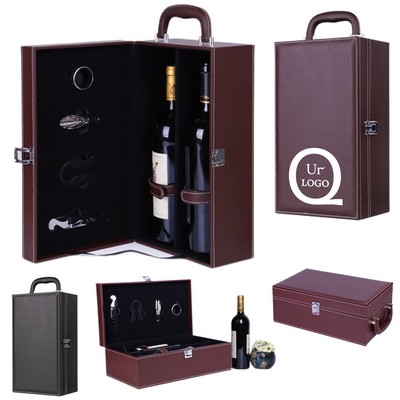 Double Wine Leather Box
