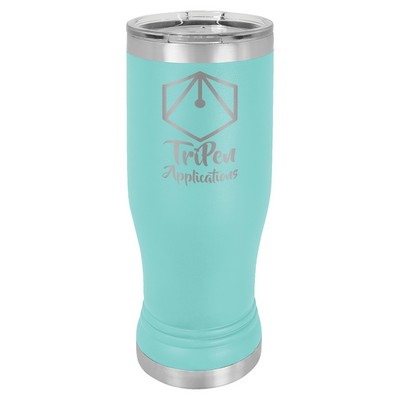 Teal 14 oz. Polar Camel Pilsner with Clear Lid