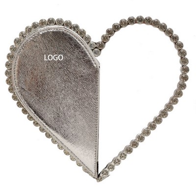 Heart-Shaped Diamond-Encrusted Clutch Bag