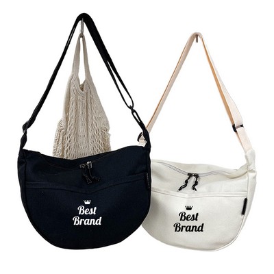 Ladies Crossbody Bag Large Capacity Canvas Dumpling Bag