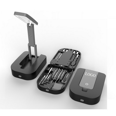 26 in 1 Multi-function Hand Tool Kits Box w/ Table Lamp