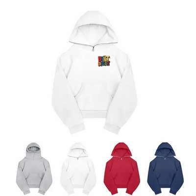 Half Zip Sweatshirts Cropped Hoodies