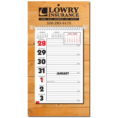 Stock Almanac Weekly Memo Calendar - Woodgrain