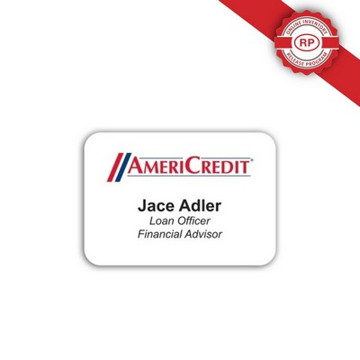 Full Color Name Badge w/Personalization (2x2.875") Rectangle