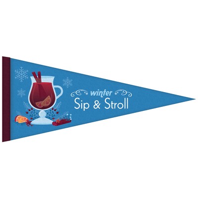 8" x 18" Digitally Printed Single Sided Custom Felt Pennant