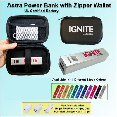 Astra Power Bank Gift Set in Zipper Wallet 2000 mAh No Extra Tariff