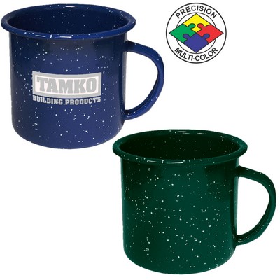 12 Oz. Green Speckled Enameled Steel Cup