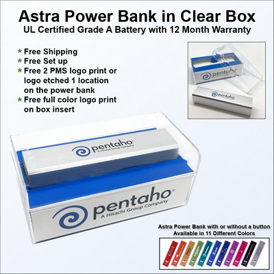 Astra Power Bank in Clear Box - 1800 mAh No Extra Tariff