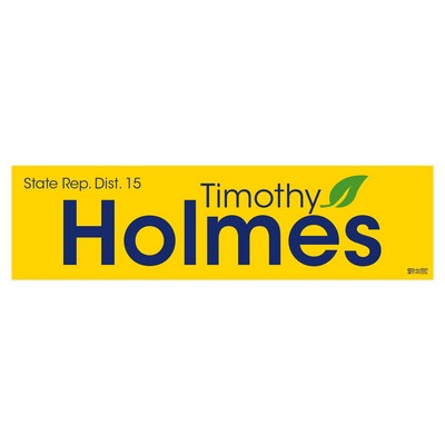 Bumper Sticker | Rectangle | 2 1/2" x 9 1/4" | Yellow Vinyl