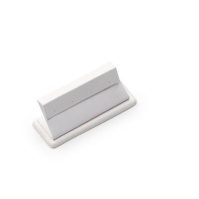 White Leatherette 2 Pair Earring Stand