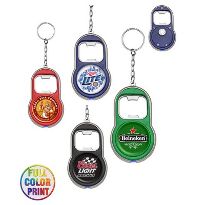 Bottle Opener With LED Flashlight Keychain