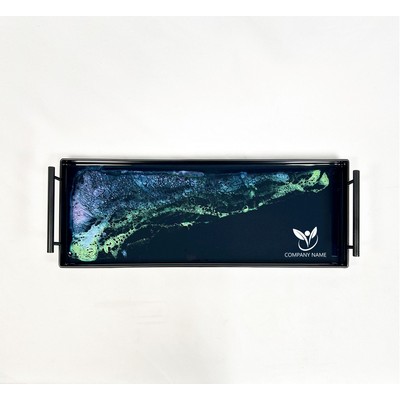 Black Metal Rectangle Tray - Northern Lights