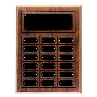 Cherry Finish Completed Perpetual Plaque with 18 plates