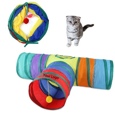 Collapsible T- Shaped Cat Tunnel Toy