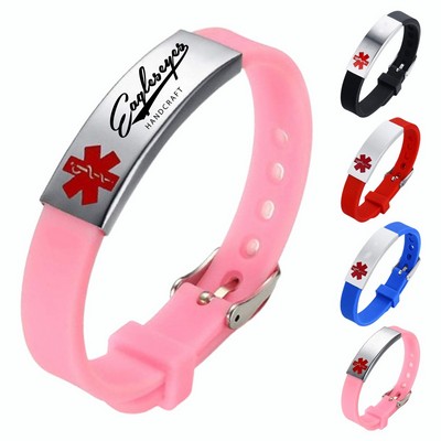 Medical ID Bracelet with Silicone Band