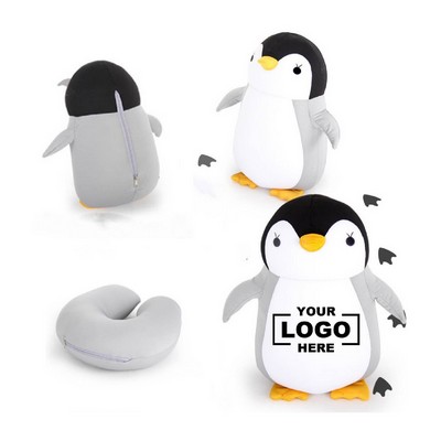 Convertible U-Shaped Pillow – Cartoon Penguin Design Dual-Use Pillow(Free Shipping)