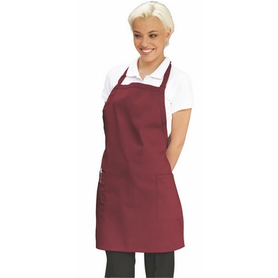 Maroon Red Deluxe Long Bib Apron