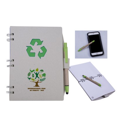 Recycled Notebook Pen Set - close out