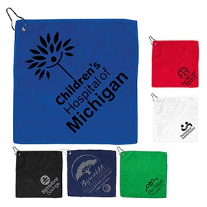 "THE WEDGE" RPET 300 GSM Heavy Duty Golf Towel - 12" W x 12" H (Overseas)