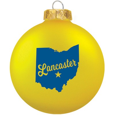 Matte Yellow Glass Ball Ornament 80 Mm