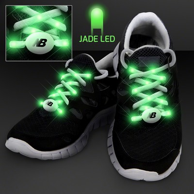 Jade Light Up Shoelaces for Night Runs - PRINTED
