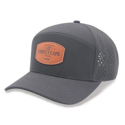 7 Panel Golf Trucker Cap w/Laser Cut Mesh Back