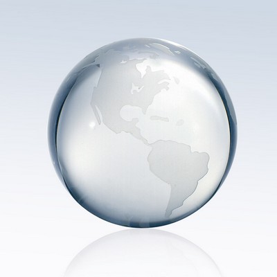 3" Clear Ocean World Globe w/Flat Bottom