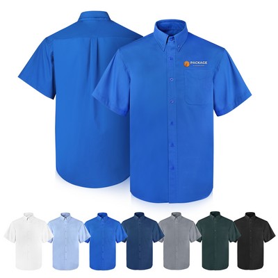 Men's Short Sleeve Twill Button Down Shirt