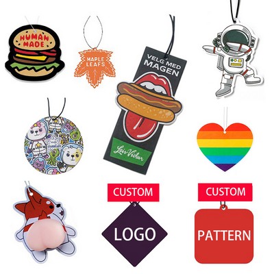 3 1/5" Custom Shape Double-Sided Cotton Paper Hanging Car Air Freshener